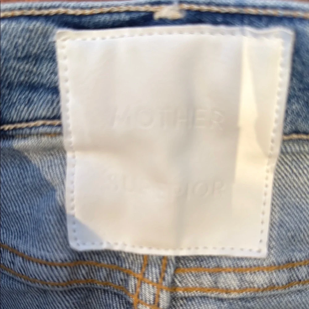 Mother “The Sacré﻿d Slit Mini” Light Blue Denim Skirt | Sz 25–26 - Picture 4 of 10